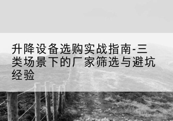 北戴河移动式升降机厂家推荐-升降设备选购实战指南-三类场景下的厂家筛选与避坑经验